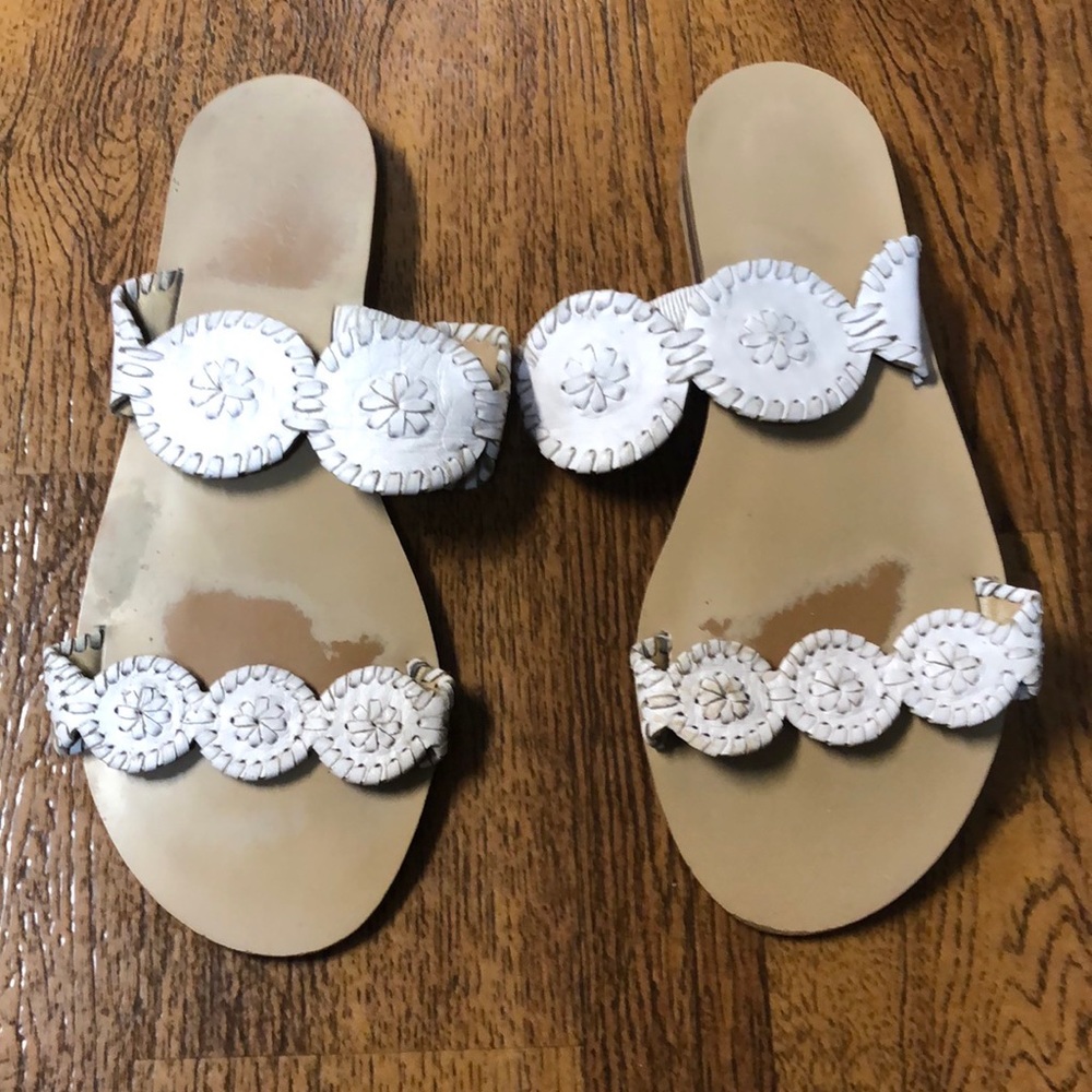 Jack Rogers | Pink Leather Lauren II Slide Sandals